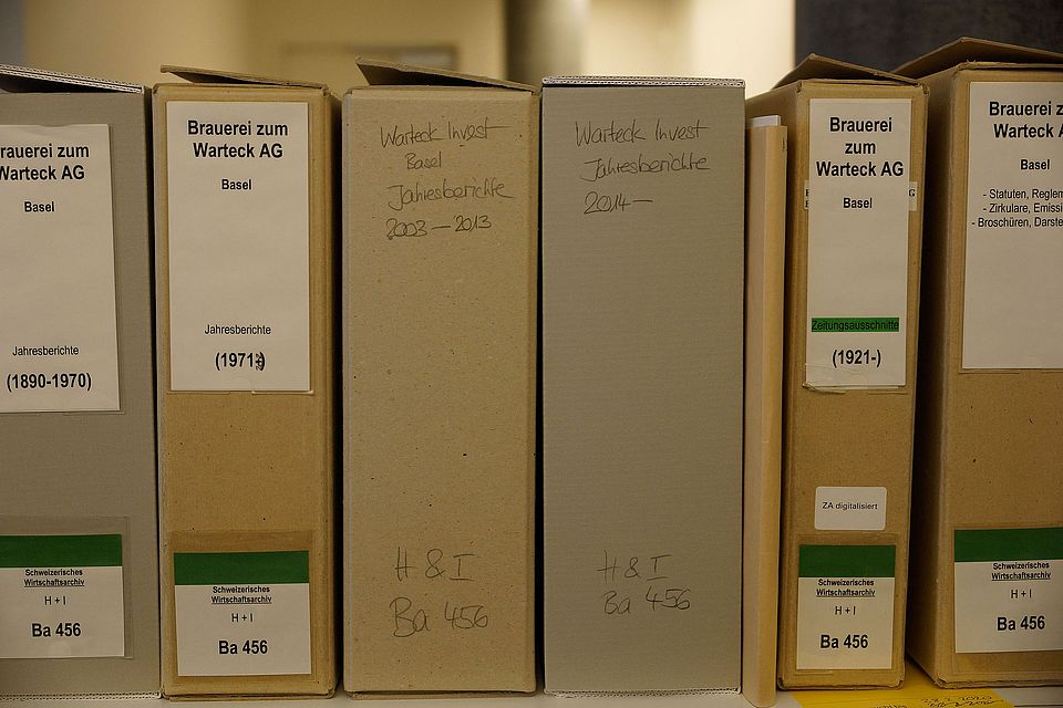 Archivschachteln Brauerei zur Warteck