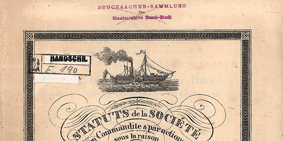 Share certificate steamship corporation Adler des Oberrheins