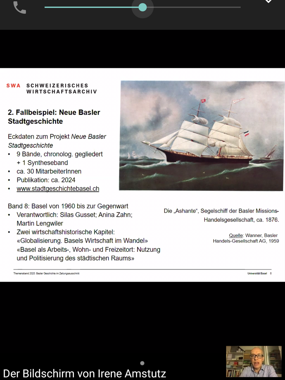 Präsentationsfolie in der Software "Zoom"