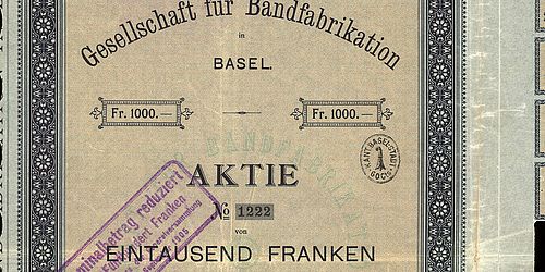 Ihre Unterstützung - Aktien der Gesellschaft für Bandfabrikation